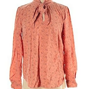 Salmon Ann Taylor LOFT Long Sleeve Blouse